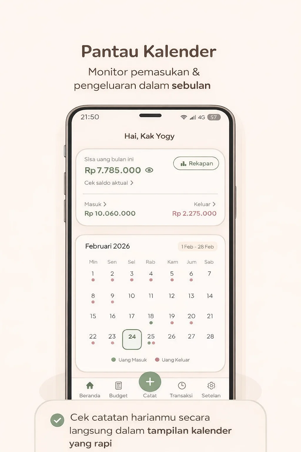 Calendar view